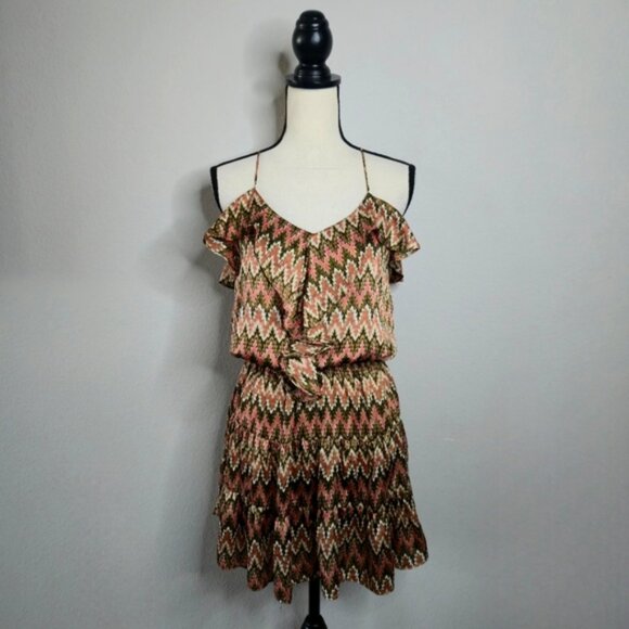 Tbags Los Angeles Boho Zizzag Ruffled Tiered Mini Dress - Picture 5 of 13